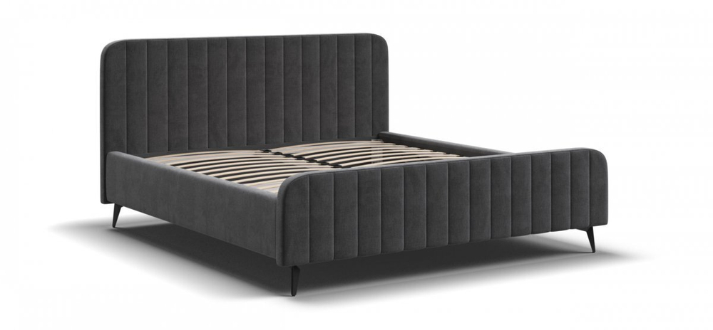 Кровать BOSS SKANDY new 160*200 велюр MONOLIT серый