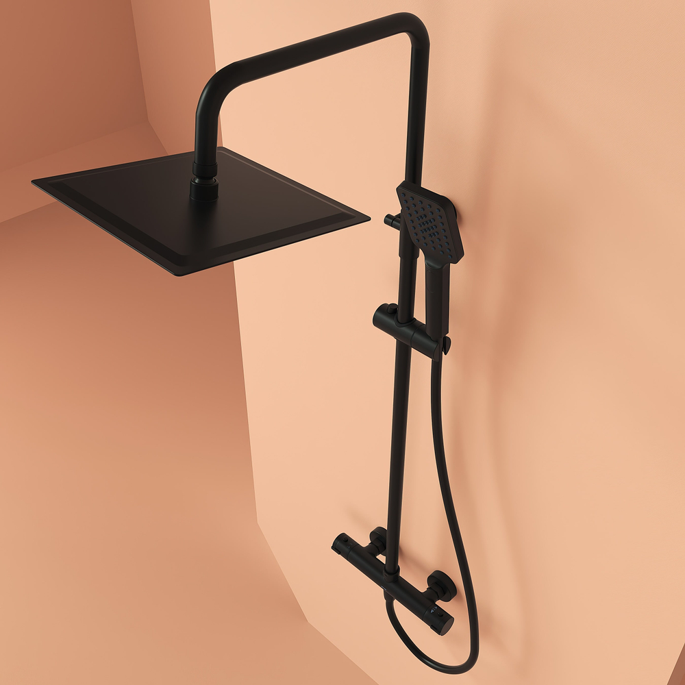 Душевая система Sancos Kanedo с термостатом черный матовый, арт.SC7100MB