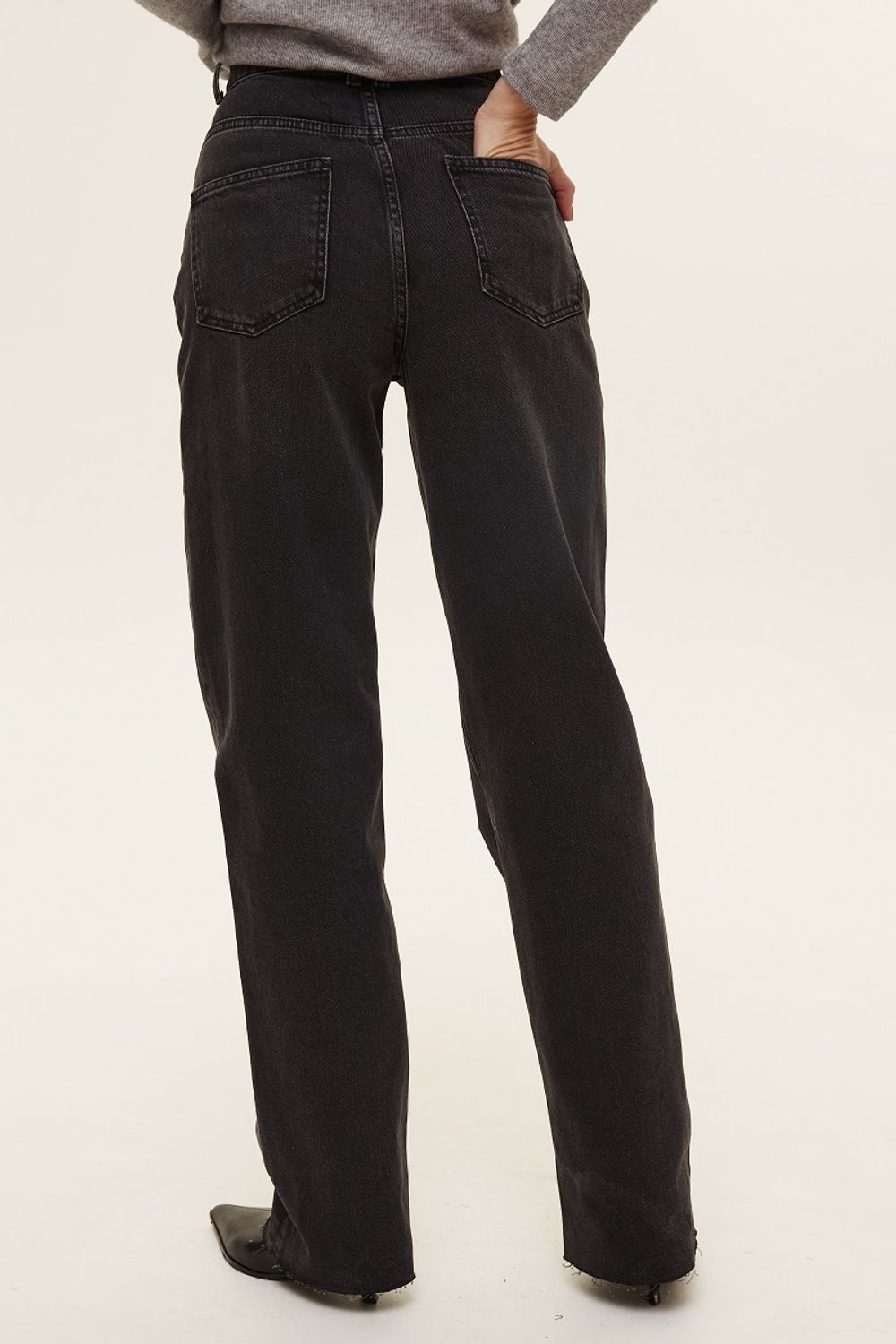 Джинсы прямые серые