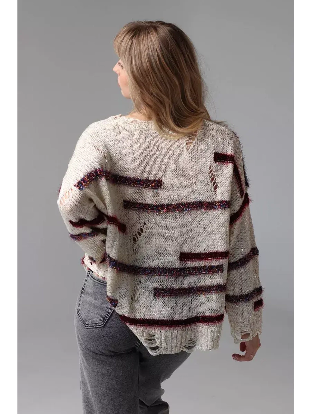 Свитер рваный паутинка