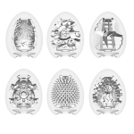 Набор из 6 мастурбаторов с различным рельефом Tenga EGG II Hard Boiled EGG-VP002