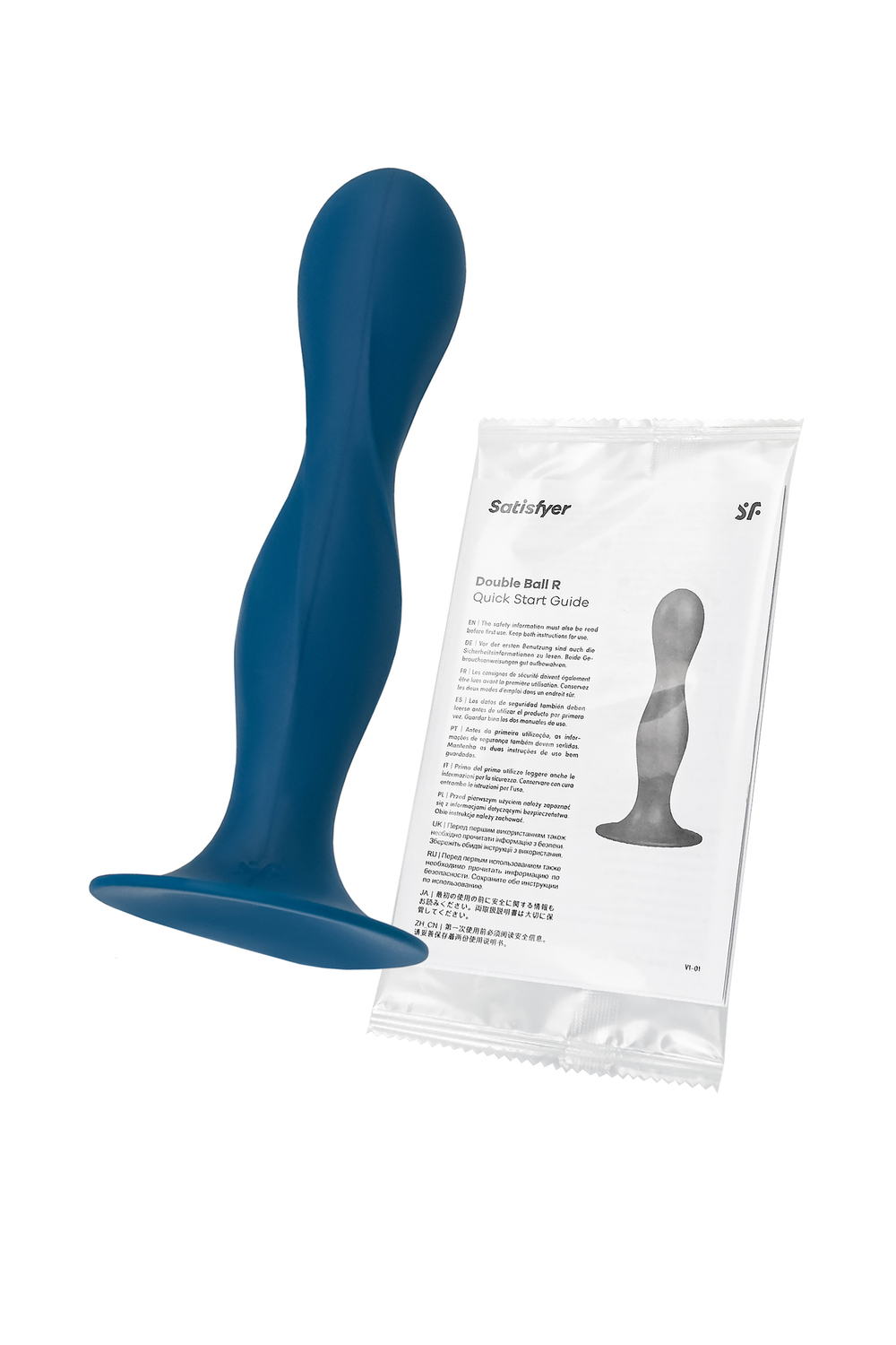 Фаллоимитатор Satisfyer Double Ball-R синий 16,5 см