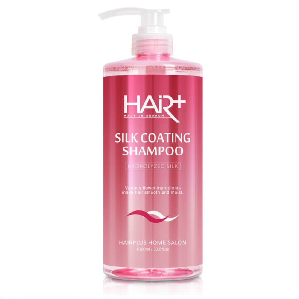 HAIR PLUS Silk Coating Shampoo шампунь c шелком для блеска и лечения повреждённых волос