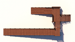 Зимняя деревянная горка W-11 (длина ската 4,3м и 10м)