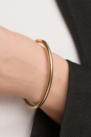 Браслет стальной круглый: в золотистом цвете