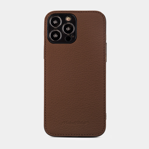 Чехол-накладка для iPhone 13 Pro из кожи теленка, цвета шоколад
