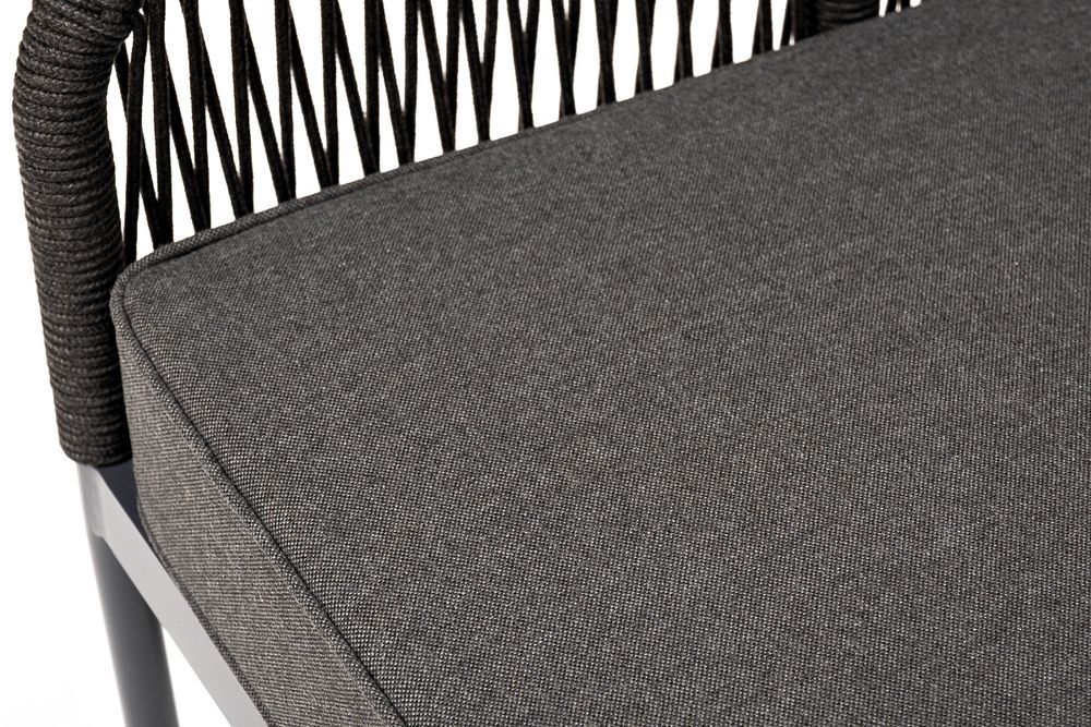 "Канны" модульная угловая лаунж-зона из роупа (веревки), цвет темно-серый