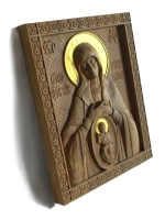 Освященная Икона Божией Матери «Помощница в родах» из дуба