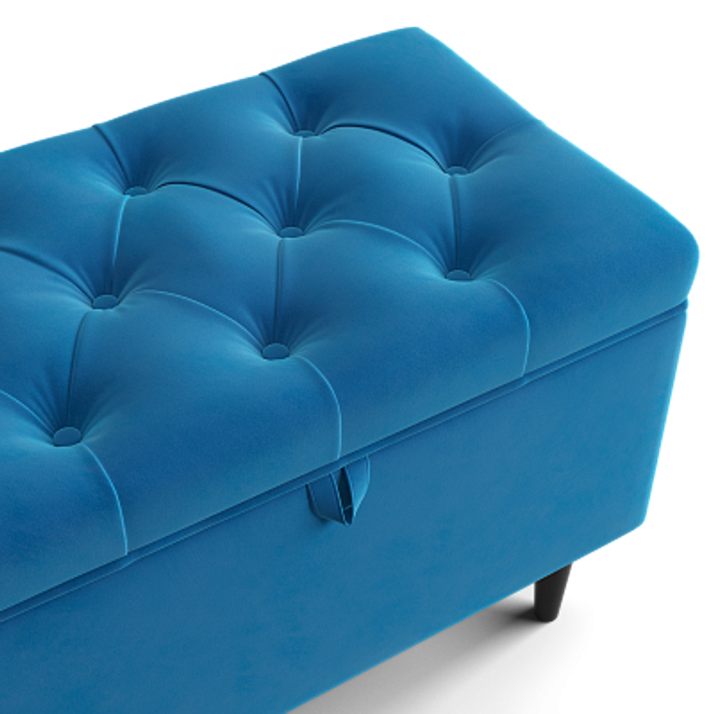 Пуф ГАММА 60 ткань велюр (морская волна), Опоры темные