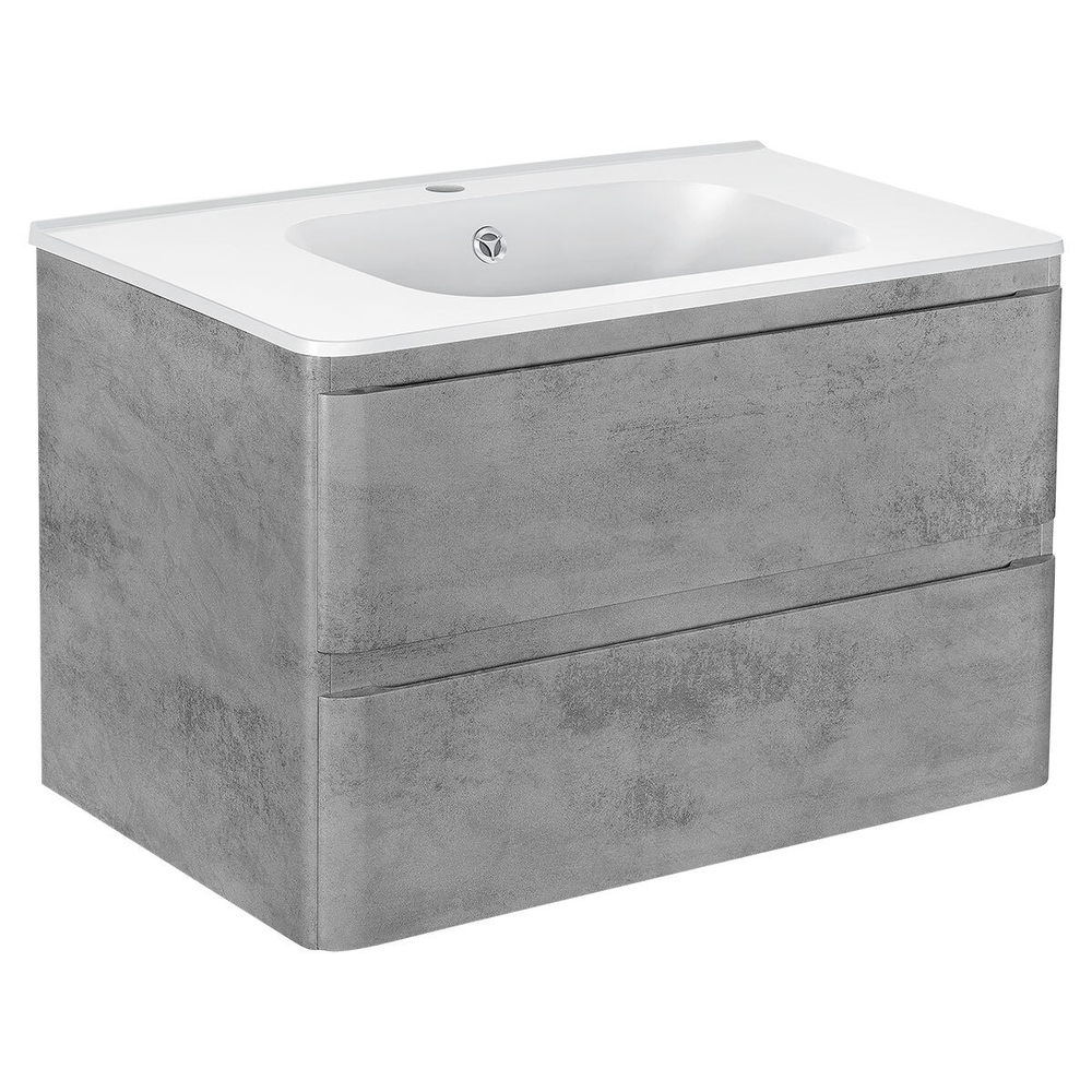 Тумба под раковину Vincea Vico 800 подвесная, 2 выкатных ящика soft close, Beton