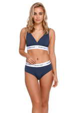 Комфортные трусики-слипы в спортивном стиле (Размер: L) (Цвет: темно-синий)