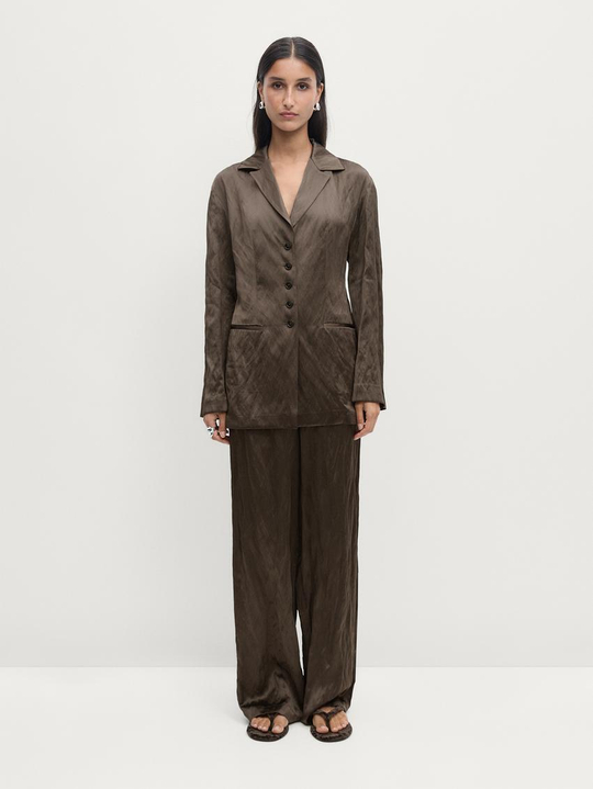 Massimo Dutti Атласные брюки, шоколадно-коричневый