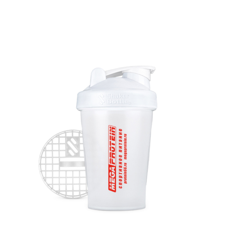 Шейкер 400мл Белый (MegaProtein)