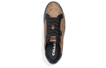 COACH Coach Lowline canvas low-top lace-up fashion sneakers men's tan