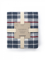 Покрывало DeNASTIA клетка 150x200 хб100% синий/белый Индия