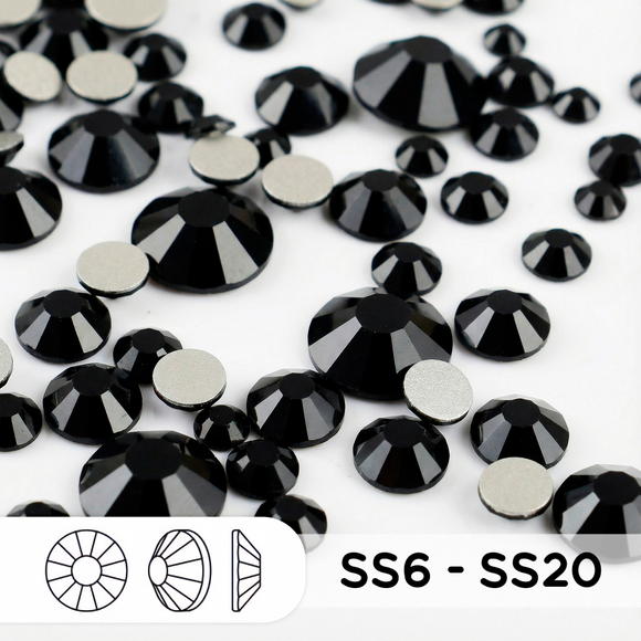 Стразы mix ss6-ss20 Jet (Black)