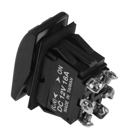 Переключатель двухпозиционный (ON)-ON 12В/16А 6Р с подсветкой без фиксации 1 положения
