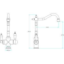 Смеситель для кухни Boheme MEDICI Ripresa 111-CRST Бронза с ручками CRYSTAL