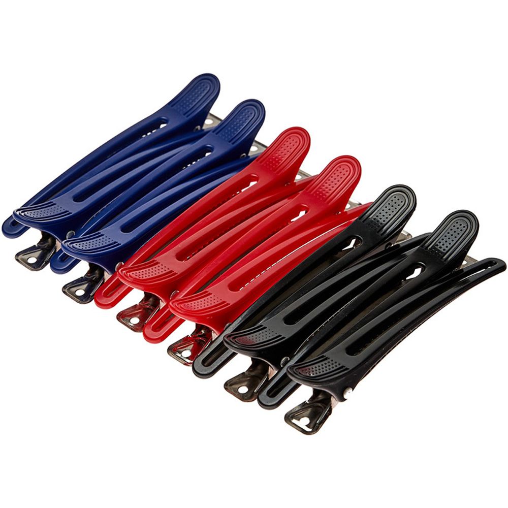 Зажимы для волос Harizma, алюминий/пластик, цветные, 10см (h10898-mix)