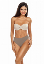 Раздельный купальник-бандо: лиф со съемной бретелью и плавки (Размер: 70B/36) (Цвет: бежевый)