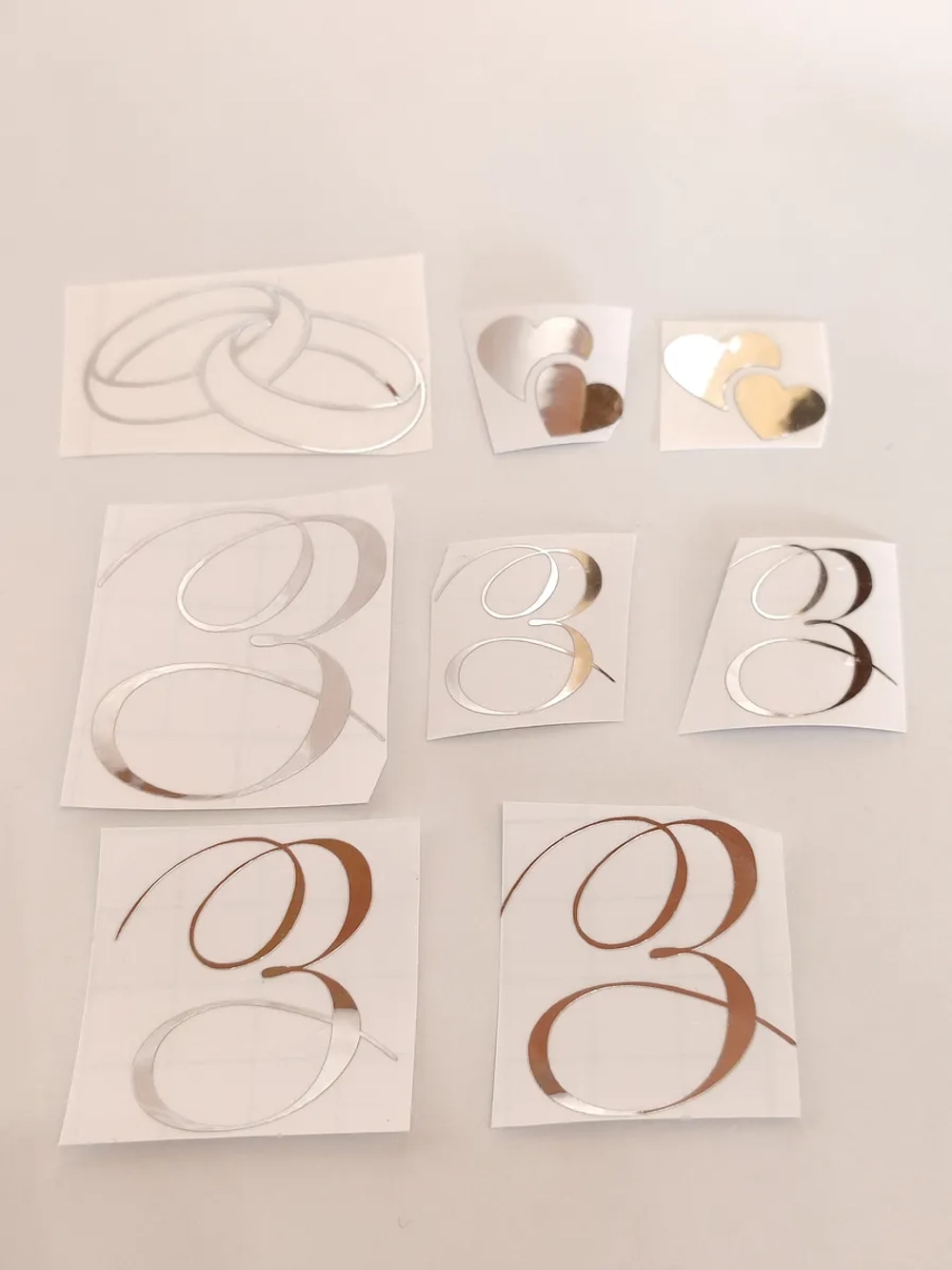 Наклейки свадебные зеркальное серебро инициалы " З "