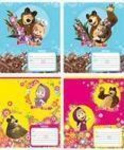 Тетрадь 18л. лин. "Маша и Медведь" 4 диз. ассорт. 1/20 (Росмэн)