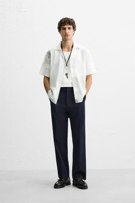 ZARA РУБАШКА С АБСТРАКТНЫМ ПРИНТОМ, СЕРЫЙ