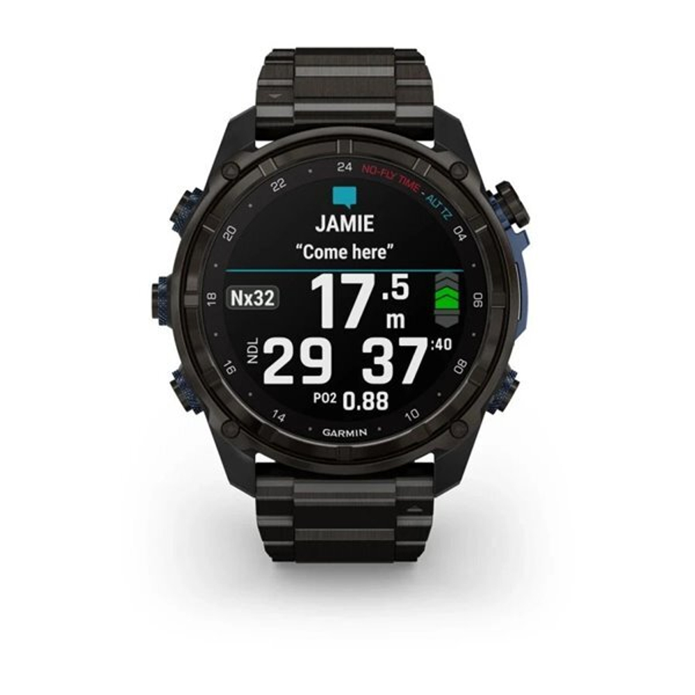 Умные часы Garmin Descent MK3i - 51 мм титан Carbon Grey DLC с черным силиконовым ремешком и приемопередатчиком Descent T2