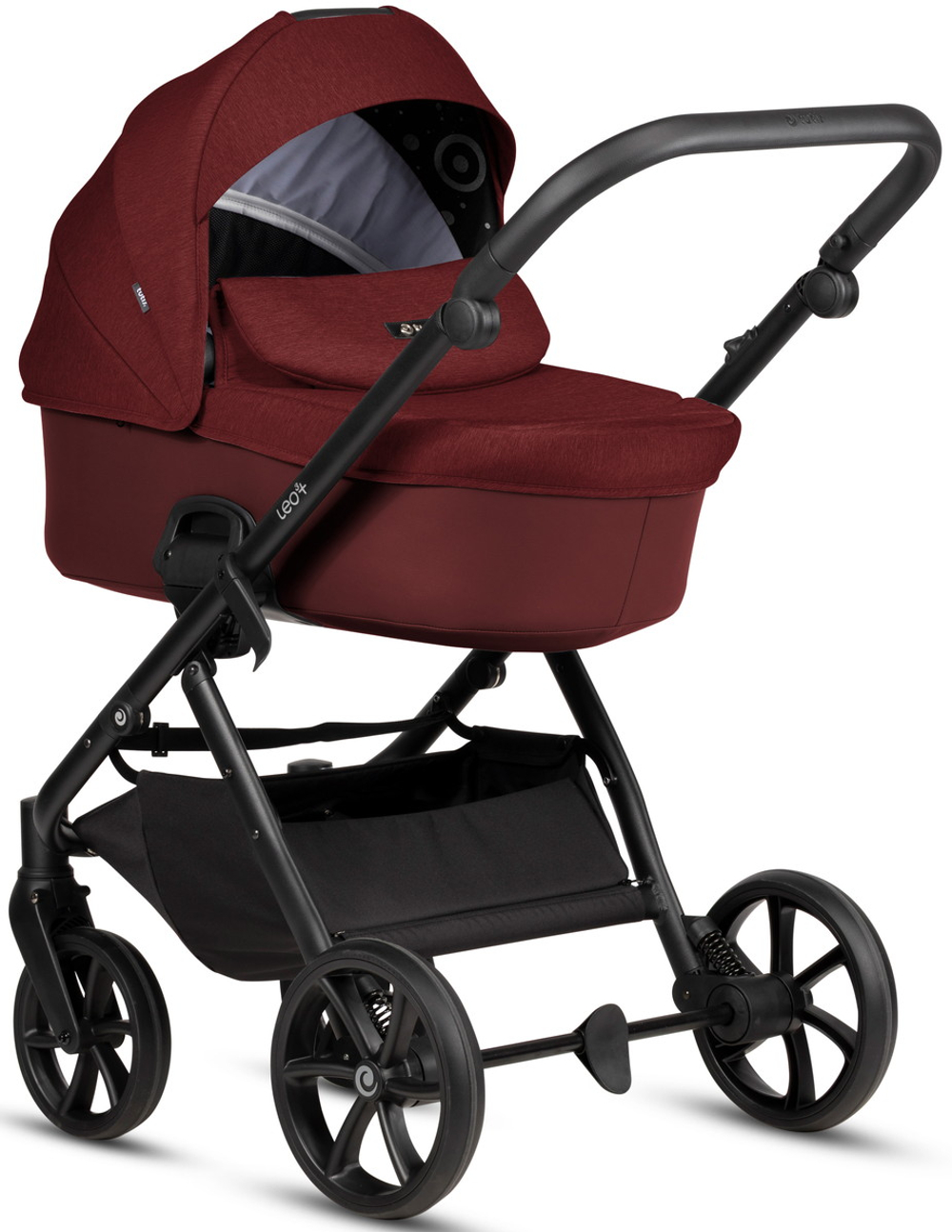 Детская коляска Tutis Leo 3 Plus 4 в 1 с автокреслом Beno Black и базой 1582220 Burgundy