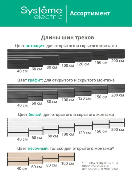 MULTITRACK Шина открытой установки трековой системы 40 см БЕЛЫЙ