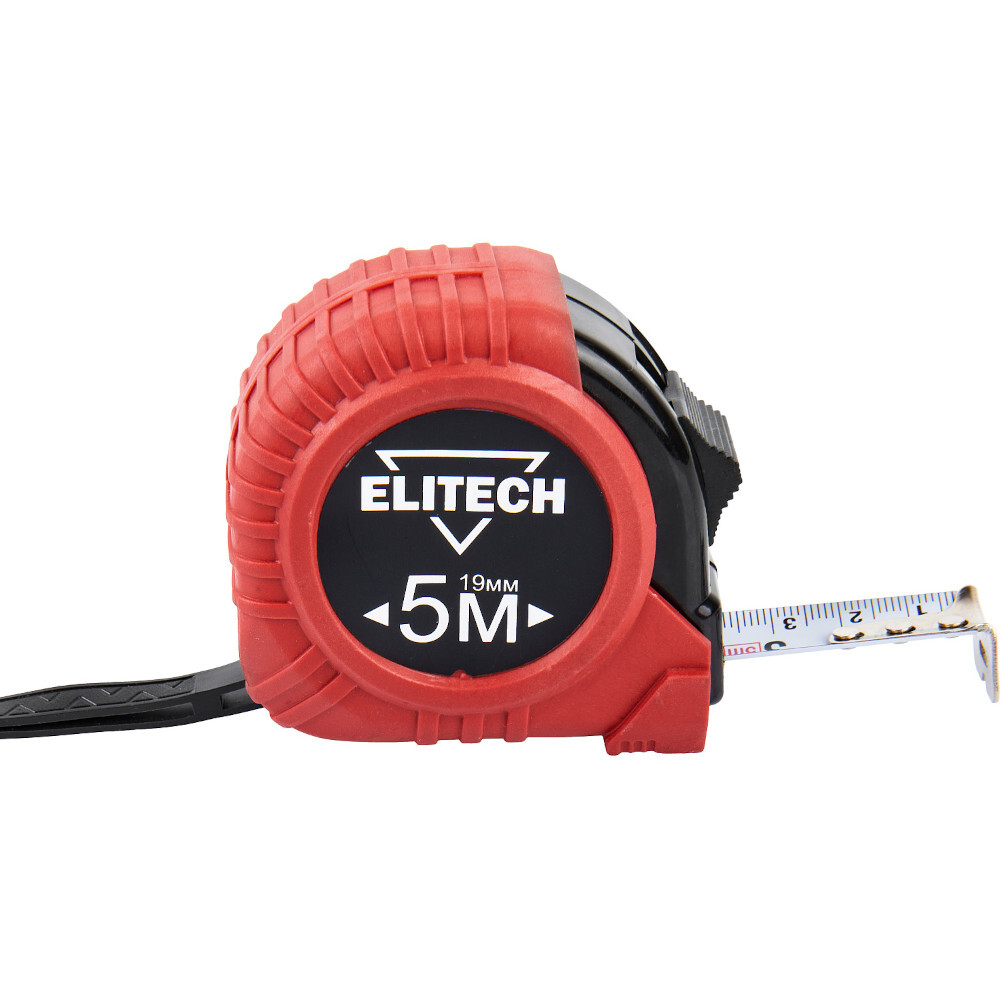 Рулетка ELITECH 5м*19мм обрезиненный корпус   310201