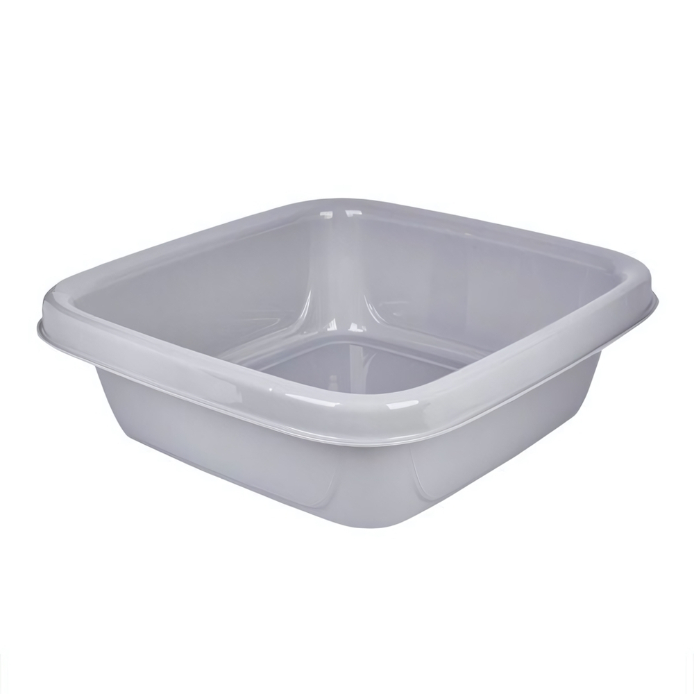 Таз квадратный 10 л Step серебряный