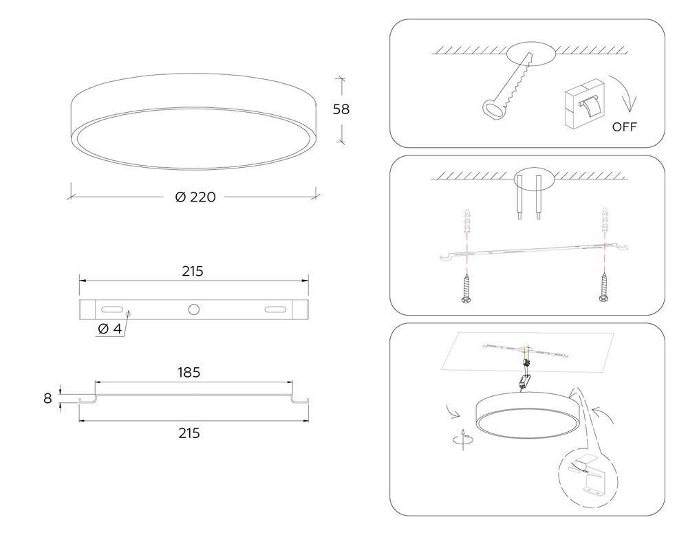 Ambrella Потолочный светодиодный светильник Air Alum FV5521