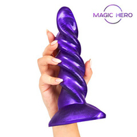 Фиолетовый фантазийный спиралевидный фаллоимитатор 23см Bior Toys Magic Hero MH-13011