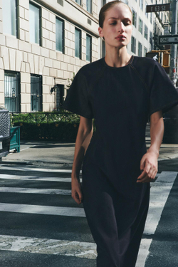 ZARA ДЛИННОЕ ДЖИНСОВОЕ ПЛАТЬЕ — ZW COLLECTION, СИНИЙ