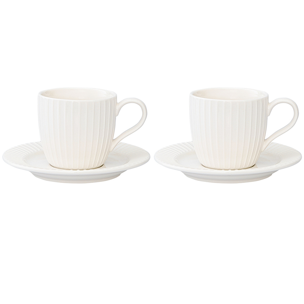 Набор чашек с блюдцами soft ripples, dual glazing, 125 мл, 2 шт.