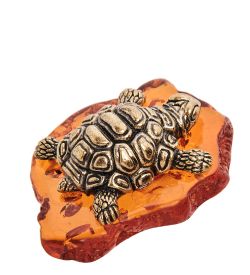 Народные промыслы AM-3224 Фигурка «Черепашка Семен» (латунь, янтарь)