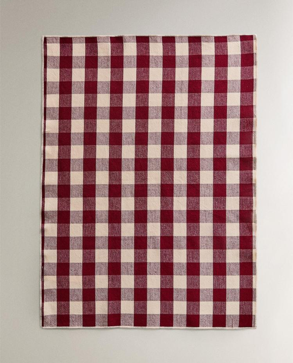 ZARA HOME КУХОННОЕ ПОЛОТЕНЦЕ В КЛЕТКУ (2 ШТ.), БОРДОВЫЙ