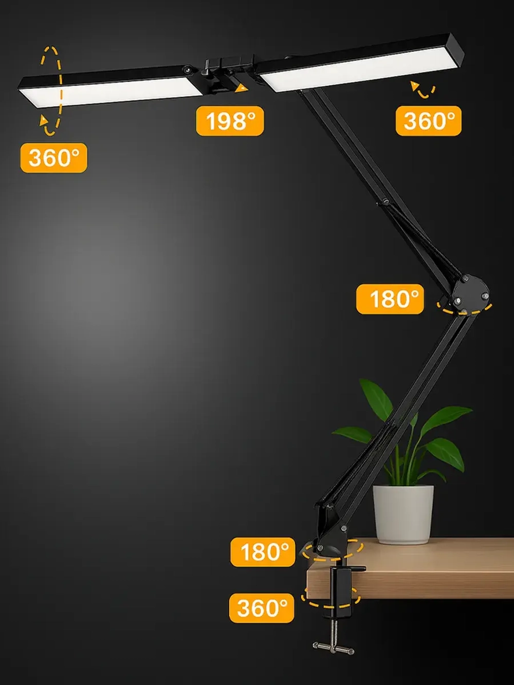 Лампа настольная светодиодная двойная