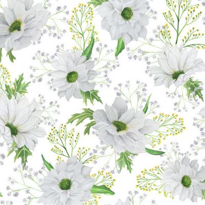 Белые хризантемы (на белом)