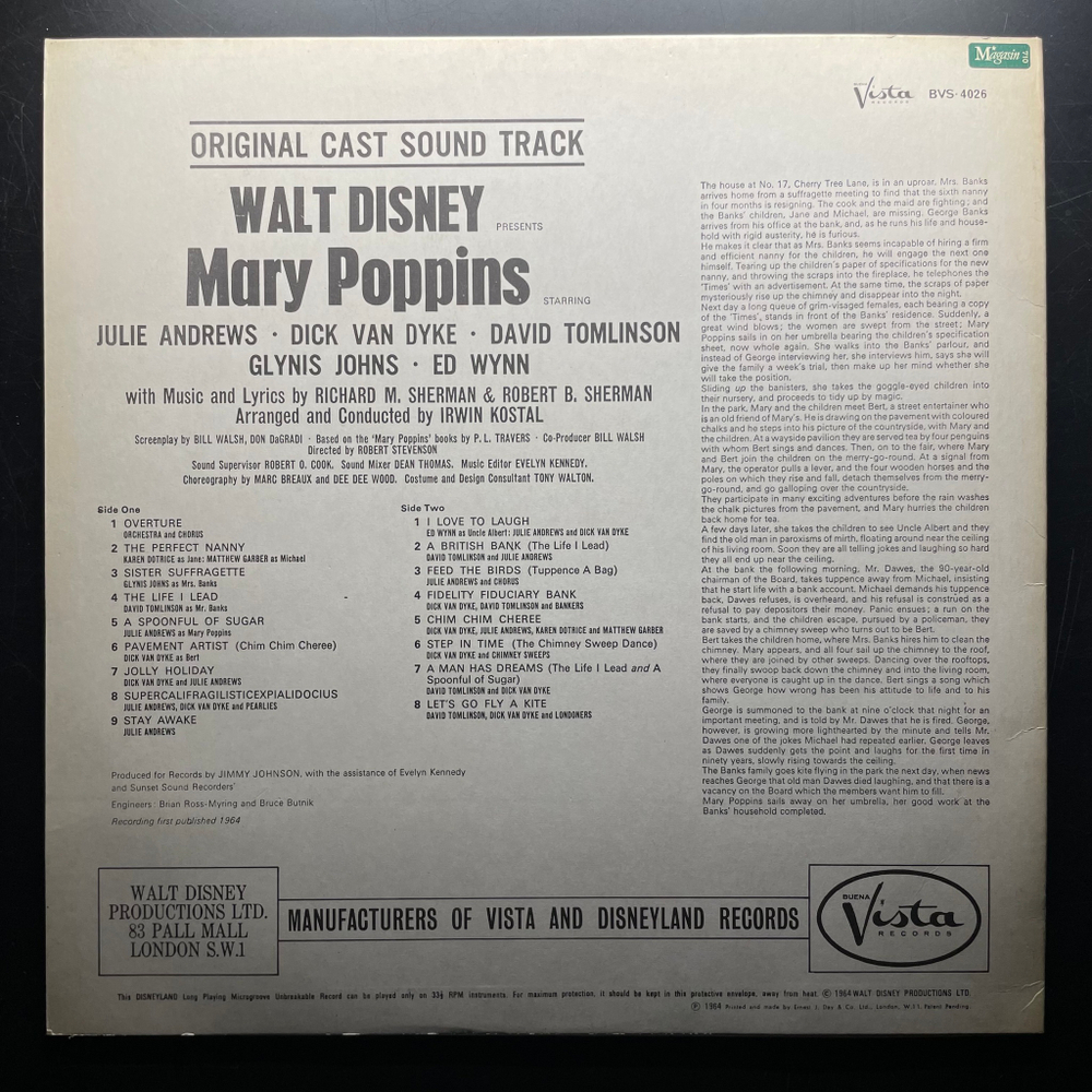 Mary Poppins: Original Cast Soundtrack (Англия 1967г.)