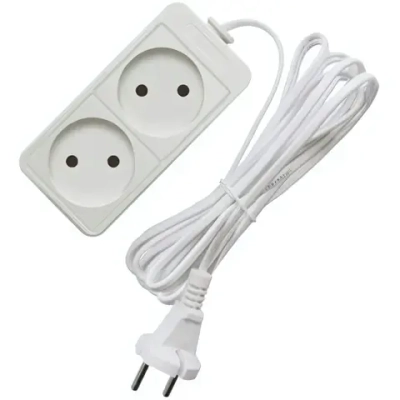 Удлинитель 2гнезда 3м без заземления ШВВП 1300Вт 2x0.75мм² Союз (60)