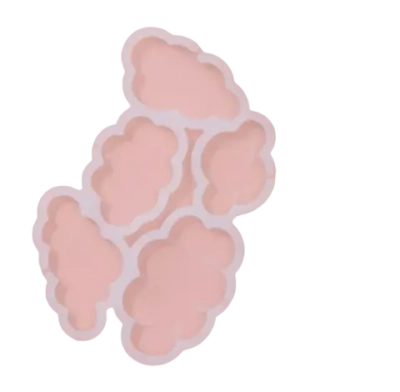 Форма силиконовая для леденцов «Облачка», 15×10,5×0,7 см, 5 ячеек, цвет белый