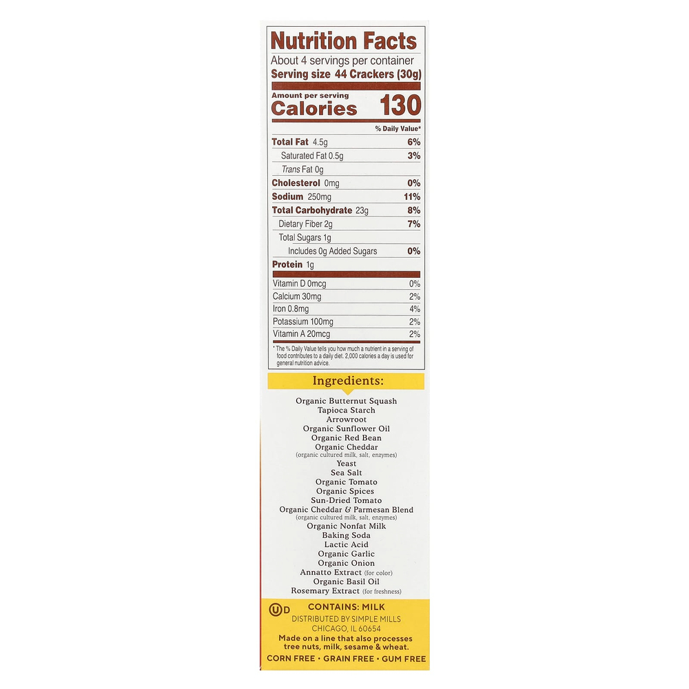 Simple Mills, Pop Mmms™, запеченные крекеры, со вкусом пиццы, 113 г (4 унции)
