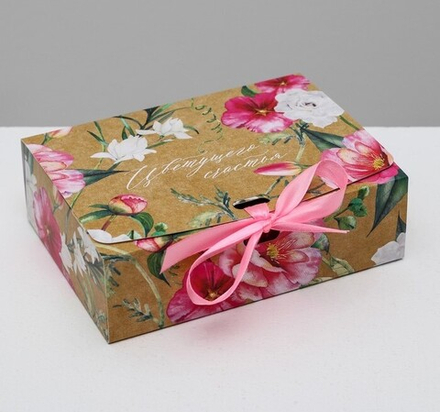 Коробка подарочная «Цветущего счастья», 16,5 х12,5 х5 см