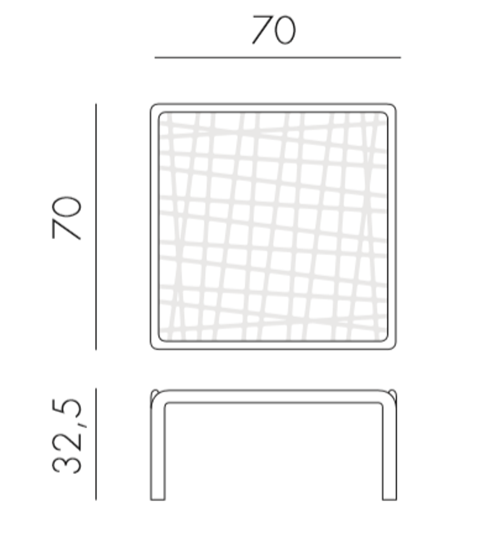 Столик пластиковый кофейный Nardi Komodo Tavolino Vetro, антрацит