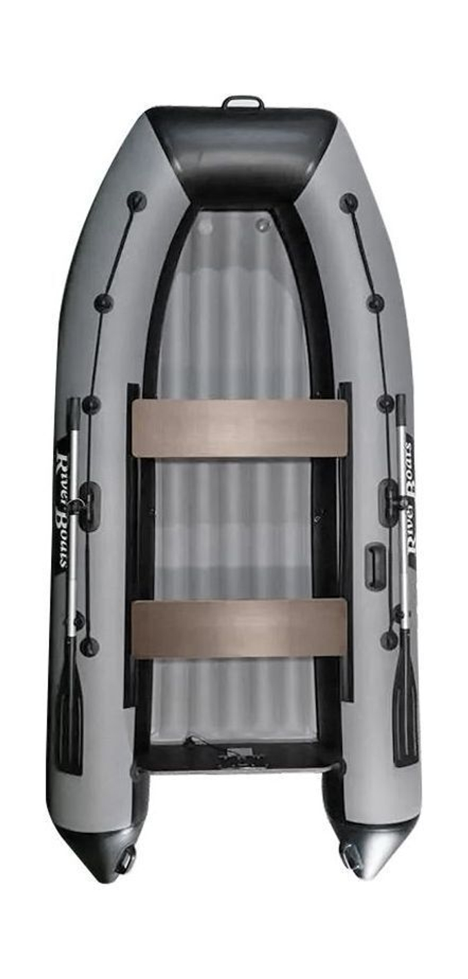 Надувная лодка ПВХ, RiverBoats RB 340 НДНД, черно-серый