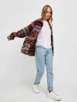 Рубашка Kefirmaykifer Оверсайз Этно красно-синяя