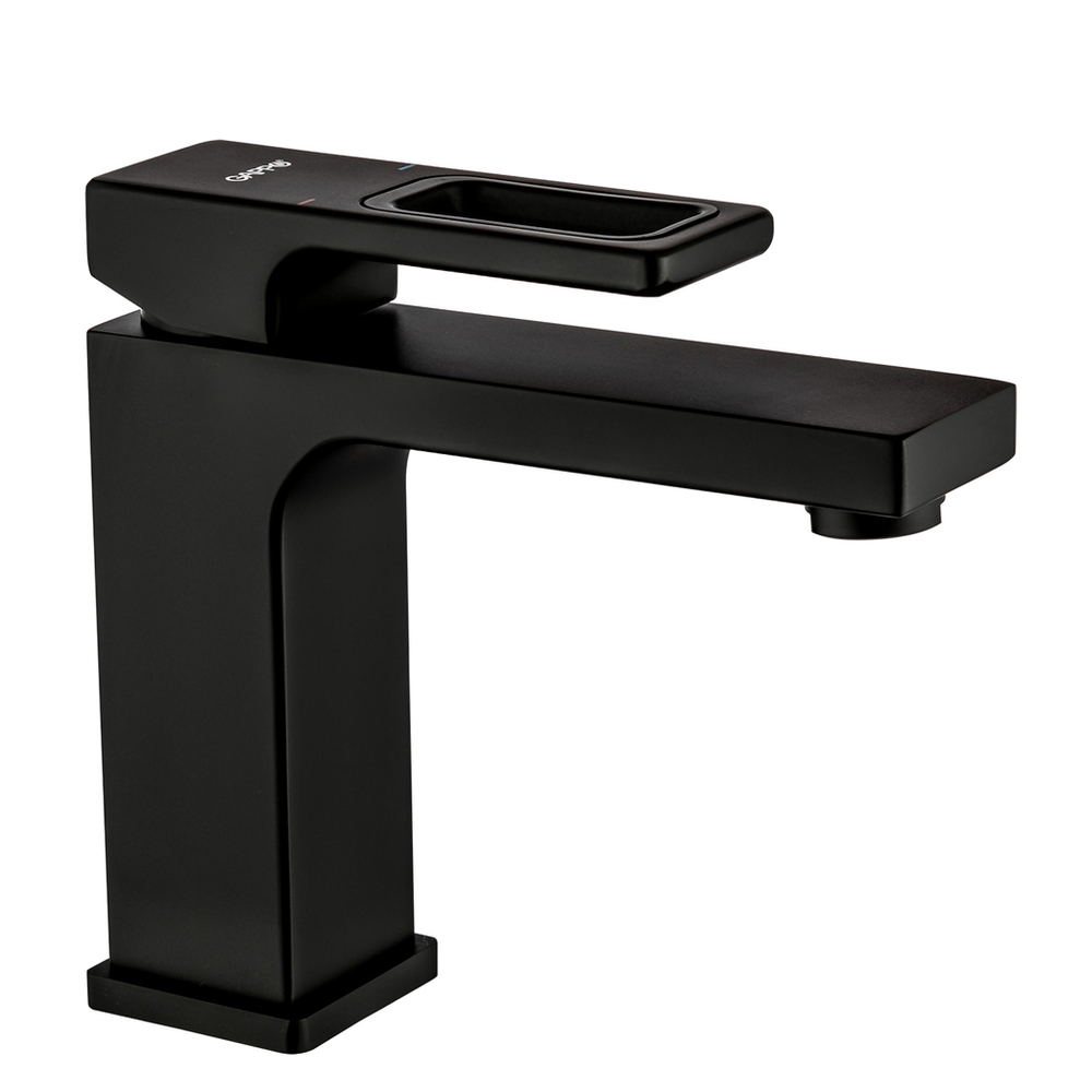 Смеситель для раковины 35к G1017-6 GAPPO литой, п/гайку, ЧЕРНЫЙ