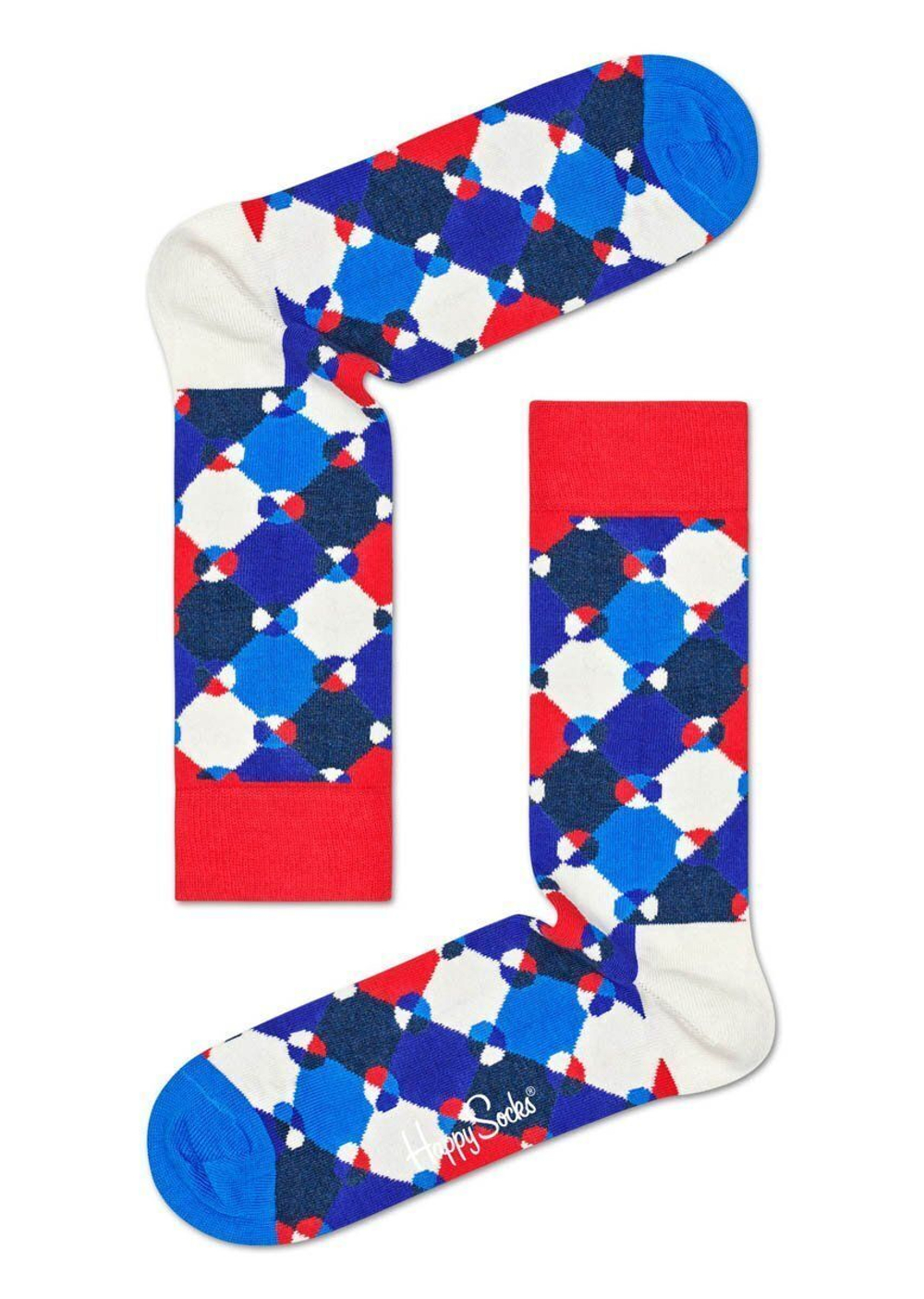 Носки унисекс Diamond Dot Sock с геометрическим принтом (Размер: 29) (Цвет: синий с белым)